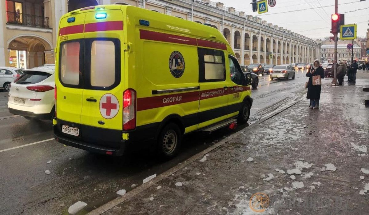 Глыбы размером с кулак: петербурженка пострадала от падения льда с крыши на Садовой