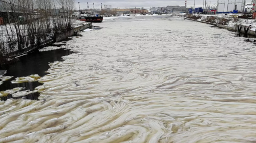 На реке в Петербурге ученые зафиксировали явление "снежура"