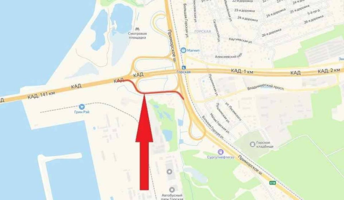 В Петербурге на неделю ограничат движение на одном из съездов КАД