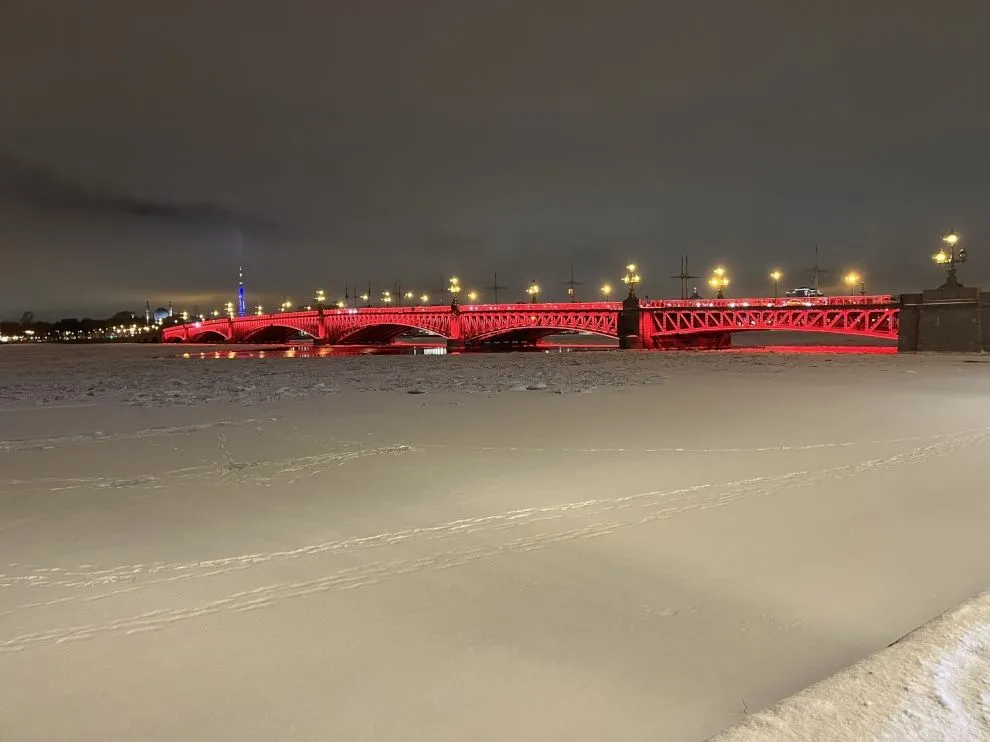 В честь наступающего Китайского Нового года Троицкий мост подсветят красным