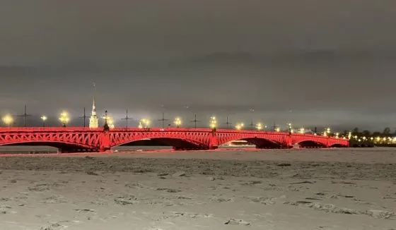 В честь наступающего Китайского Нового года Троицкий мост подсветят красным